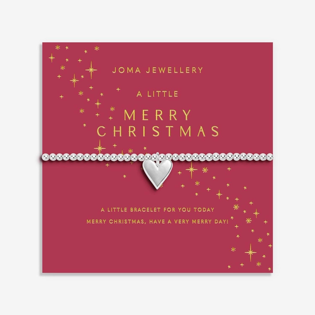 Joma Jewellery Adults Stocking Merry Christmas Bracelet Gift Set, Silver