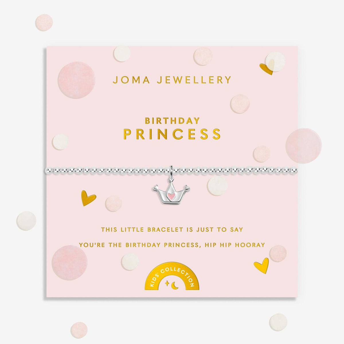Joma Jewellery Kids Birthday Princess Bracelet, Silver