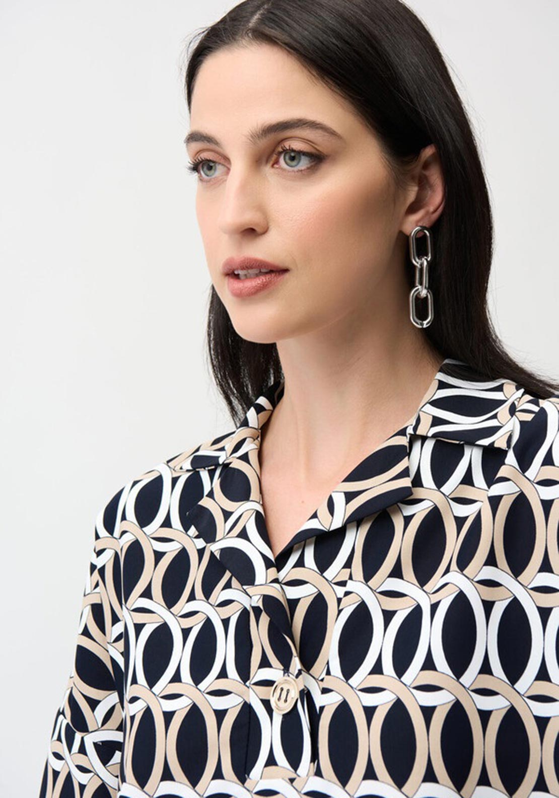 Joseph Ribkoff Geometric Print Blouse, Navy