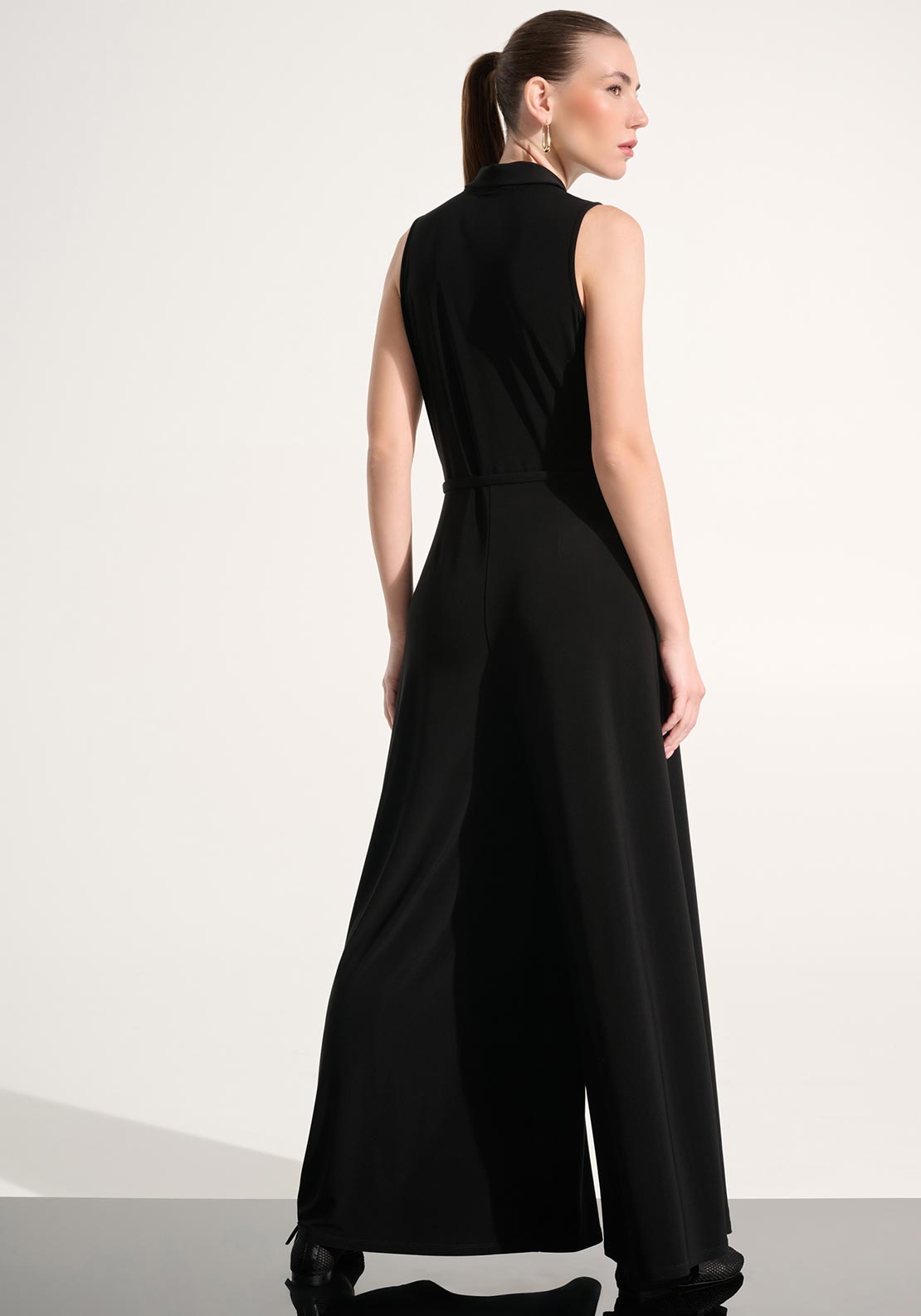 Joseph Ribkoff Sport Zip Front Wide Leg Jumpsuit, Black