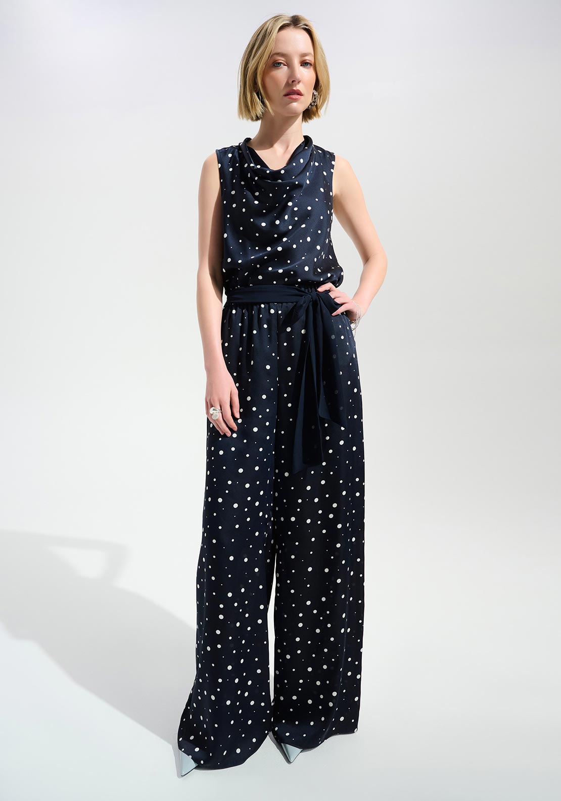 Joseph Ribkoff Hight Waisted Polka Dot Trousers, Navy