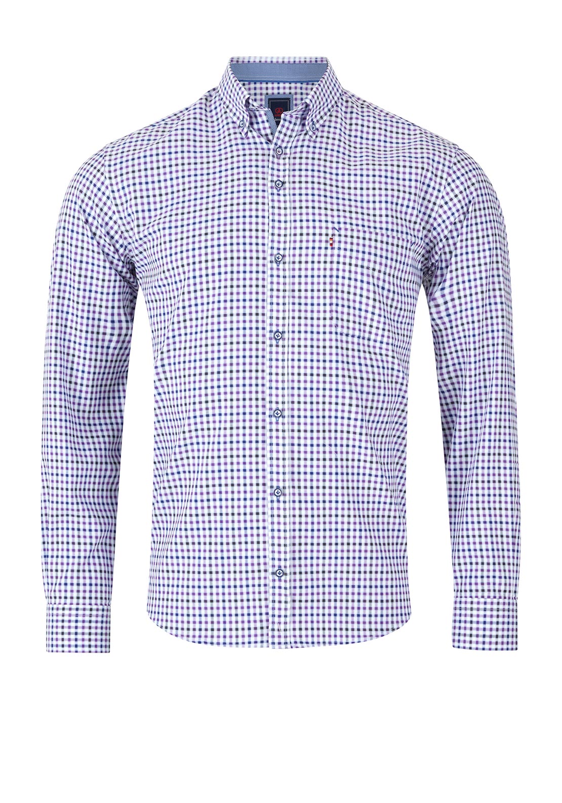 Andre Jackson Gingham Shirt, Purple Multi