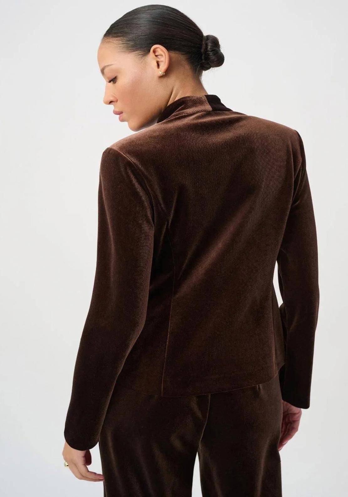 Joseph Ribkoff Velvet Fitted Blazer, Brown