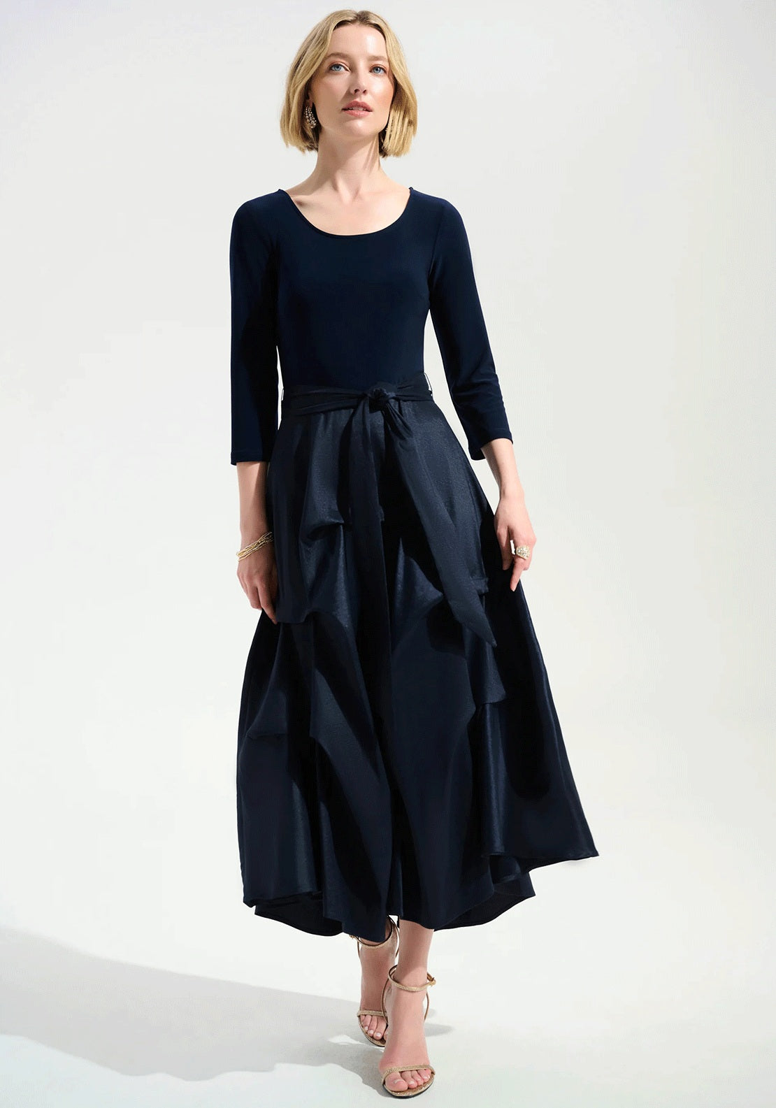 slim fit dress slacks Navy Blue Warm Cotton Waffle Fit and Flare Maxi Dress 62