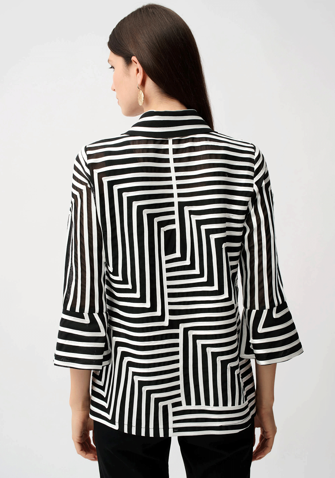Joseph Ribkoff Textured Striped Jacket, Black and White