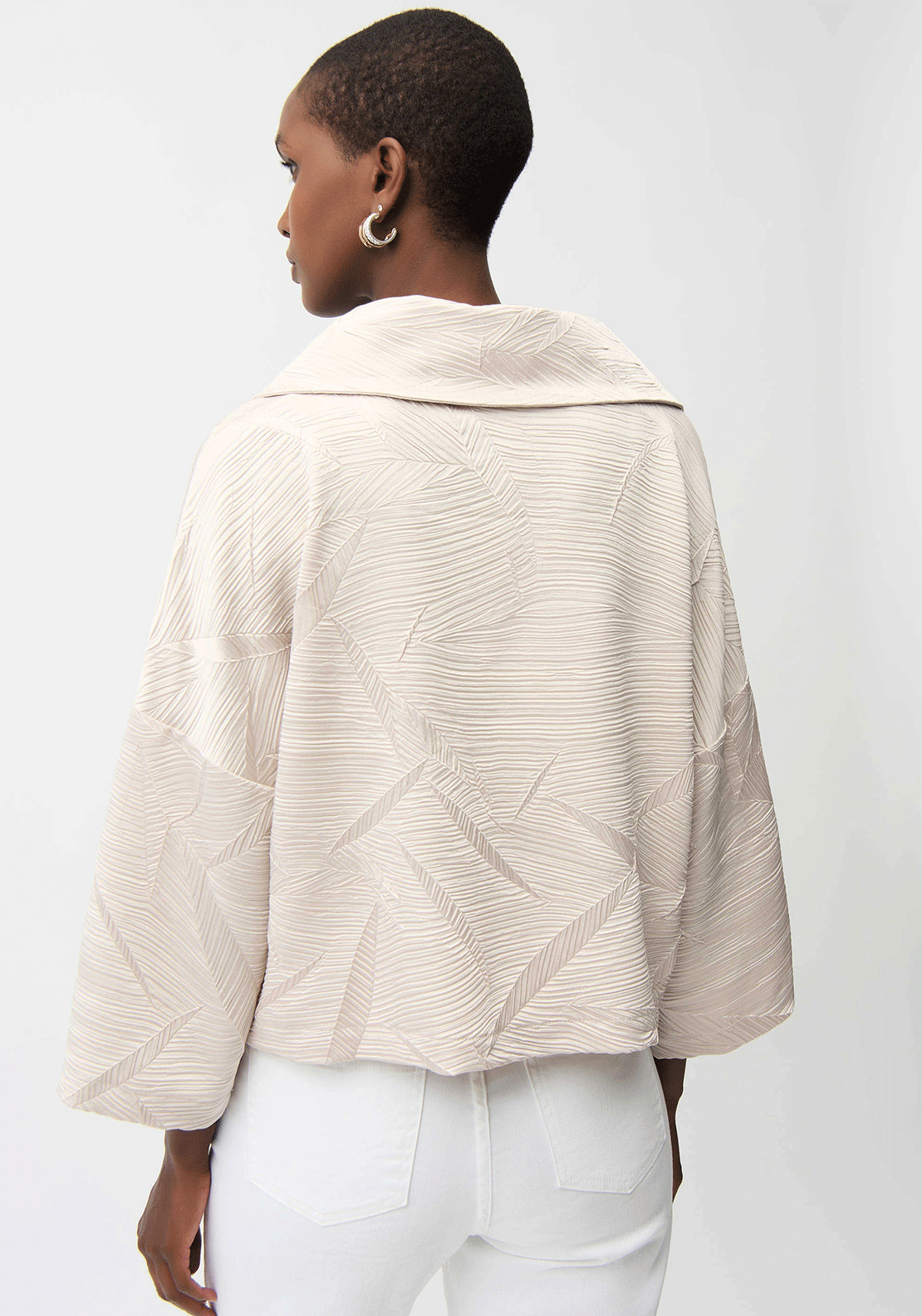 Joseph Ribkoff Textured Satin Collar Jacket, Champagne