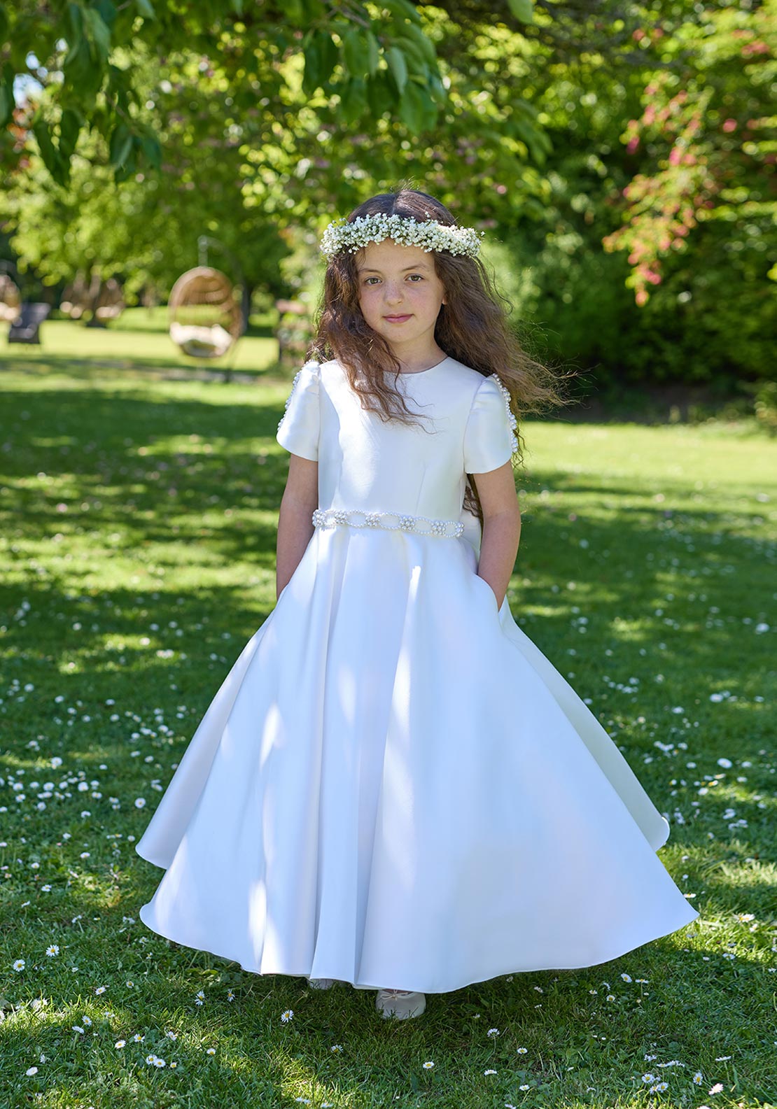 koko mini dress white floral KOKO KO26526 Communion Dress, White