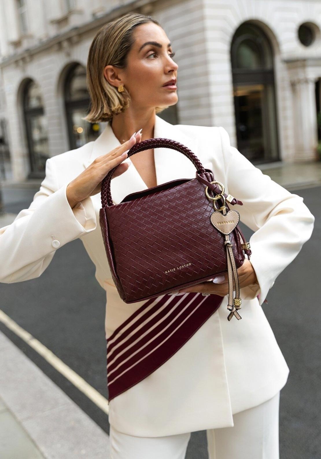 NOVA WOVEN TEXTURE TOP HANDLE BAG