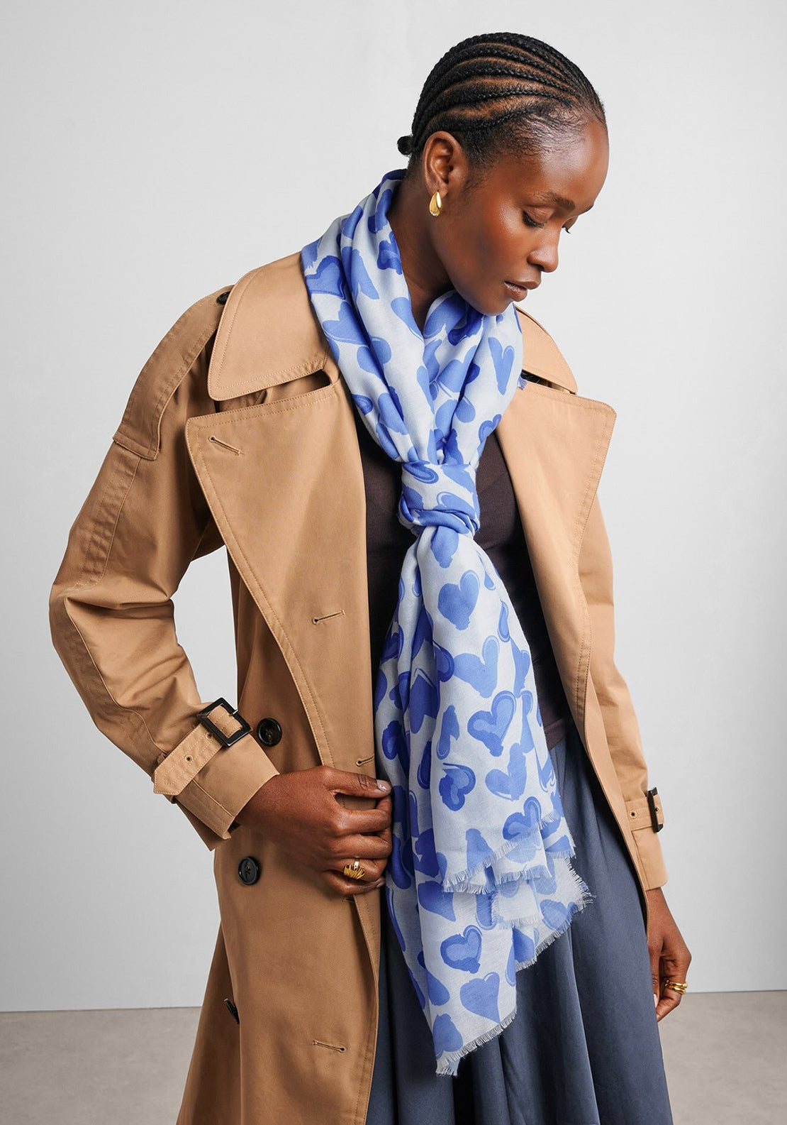 PRINTED SCARF ABSTRACT HEART