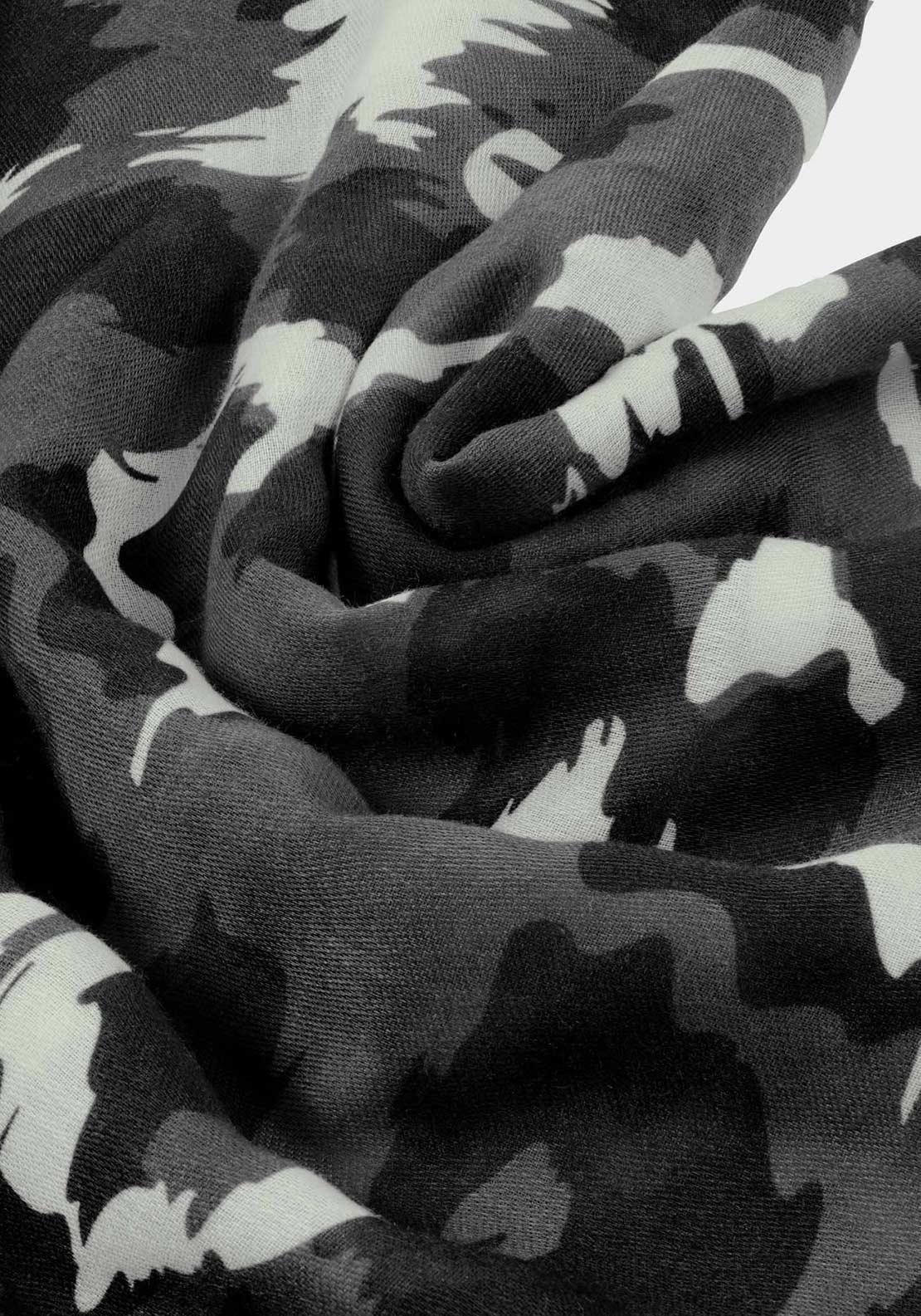 Katie Loxton Brush Stroke Leopard Printed Scarf, Grey