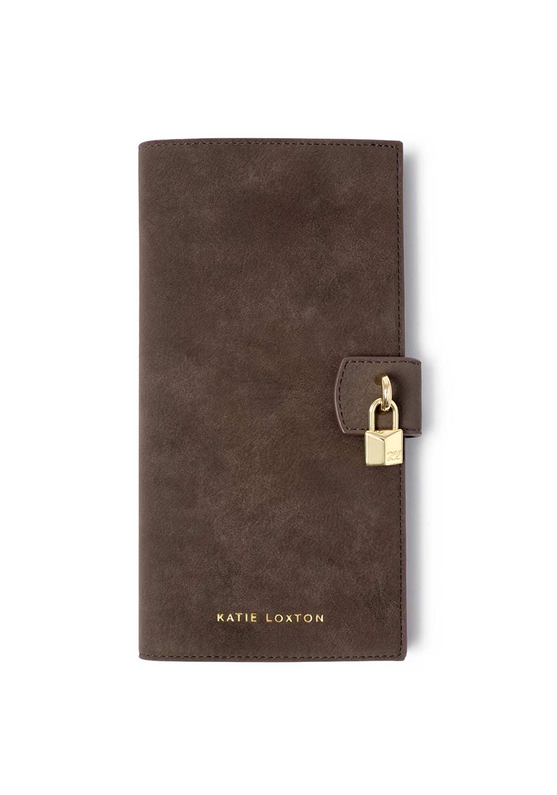Katie Loxton Charlbury Suedette Travel Wallet, Chocolate Brown