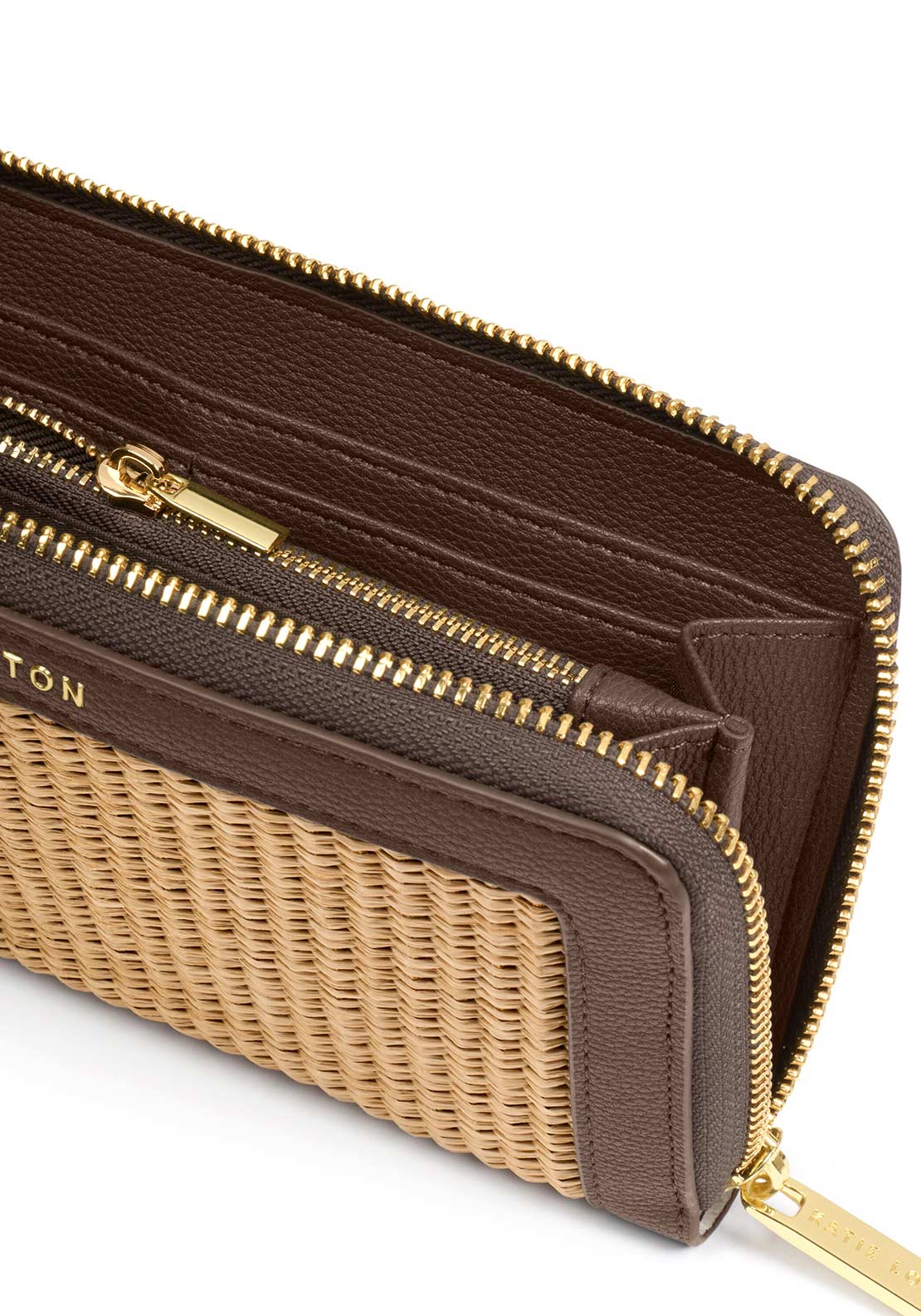 Katie Loxton Florence Large Wallet, Beige & Chocolate