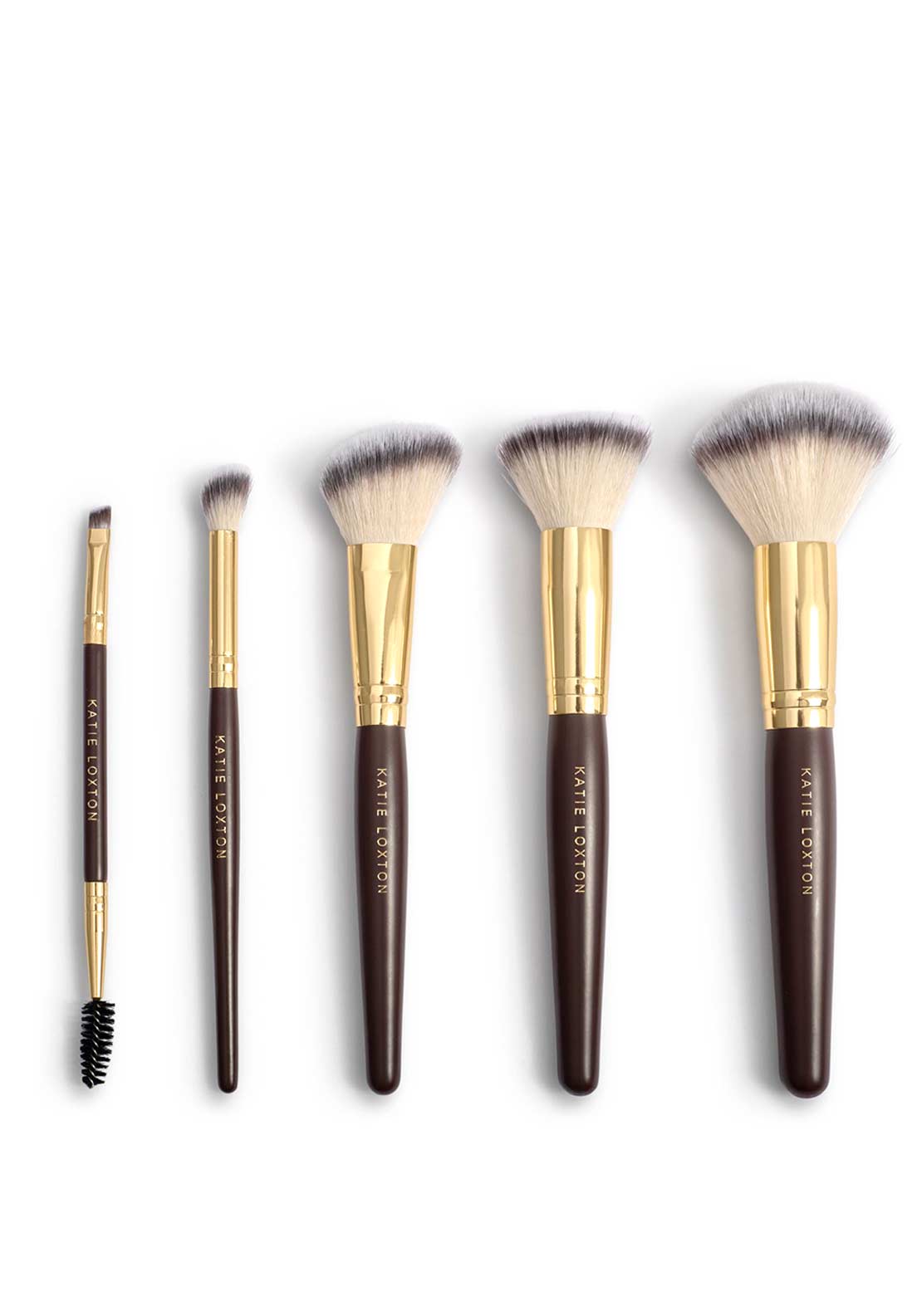 Katie Loxton Leopard Print Travel Makeup Brush Set & Case, Brown