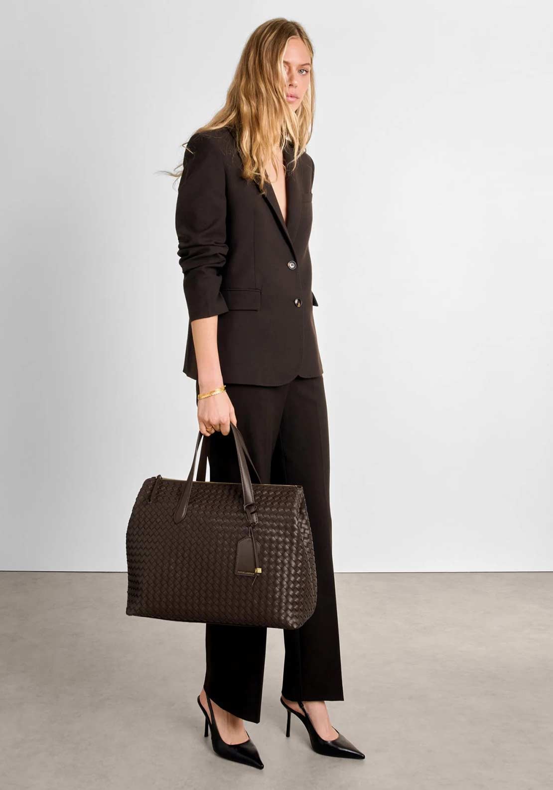 Katie Loxton Milan Woven Travel Cabin Bag, Chocolate Brown
