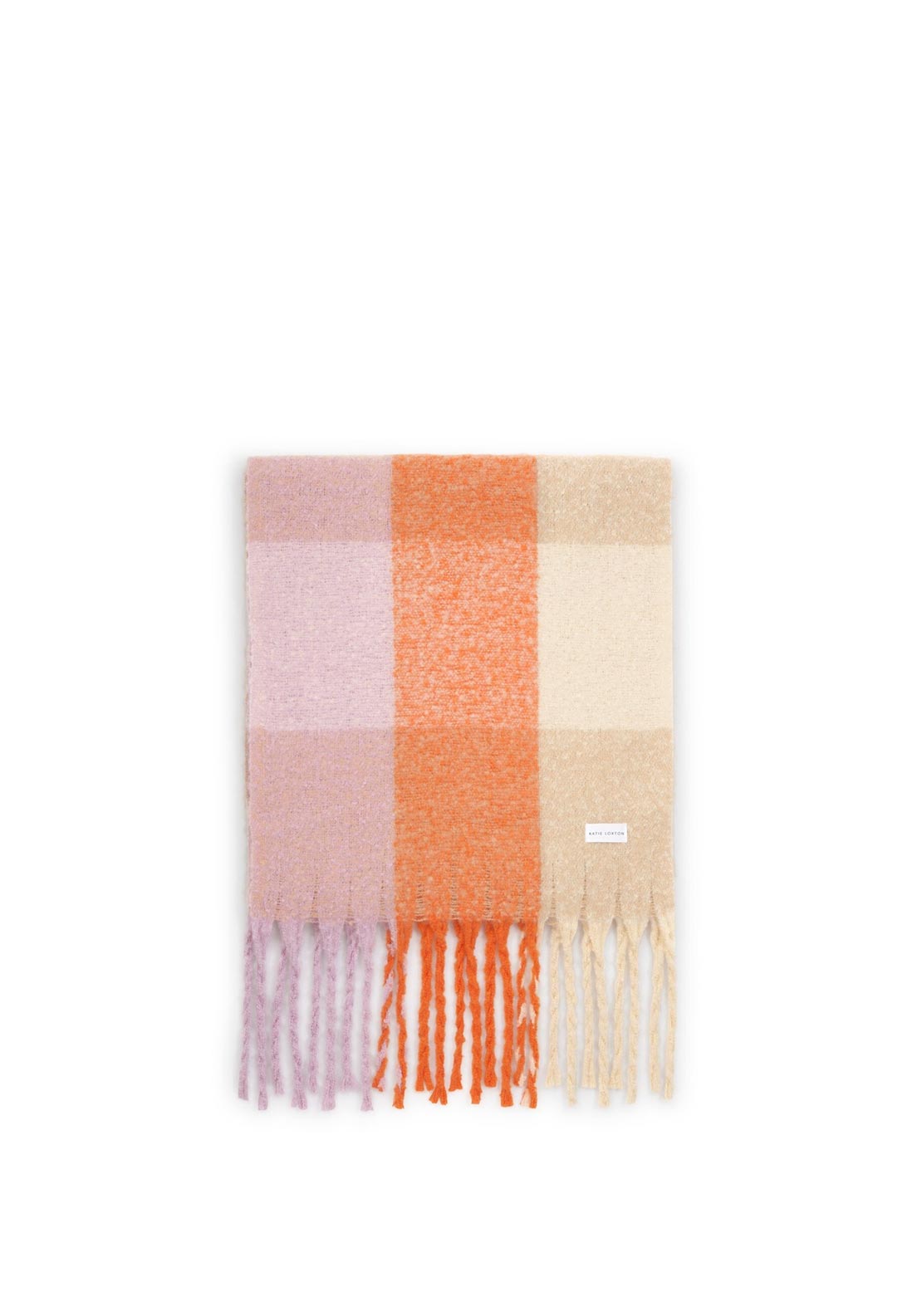 RECYCLED CHECKED TASSEL SCARF