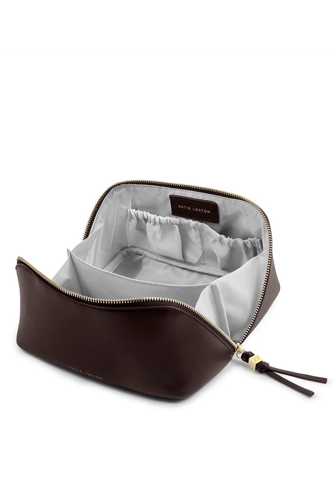 Katie Loxton Soho Medium Makeup & Wash Bag, Chocolate Brown