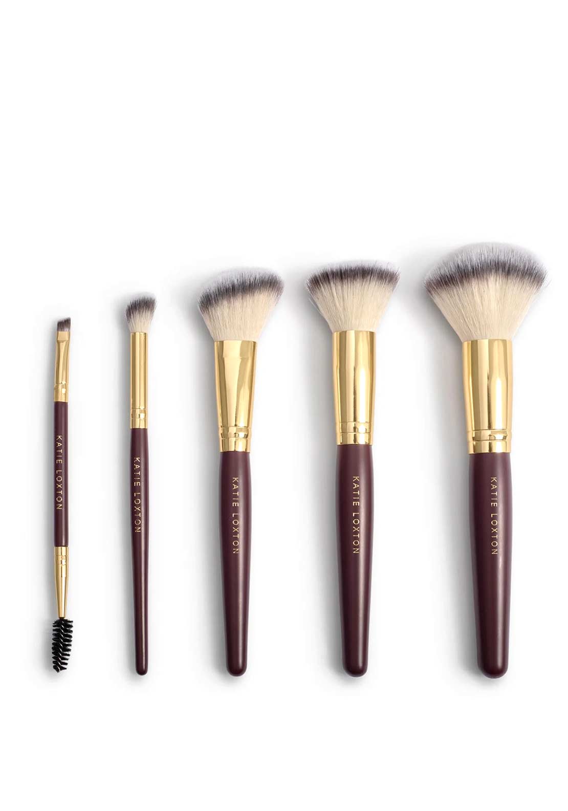 Katie Loxton Travel Makeup Brush Set & Case, Burgundy