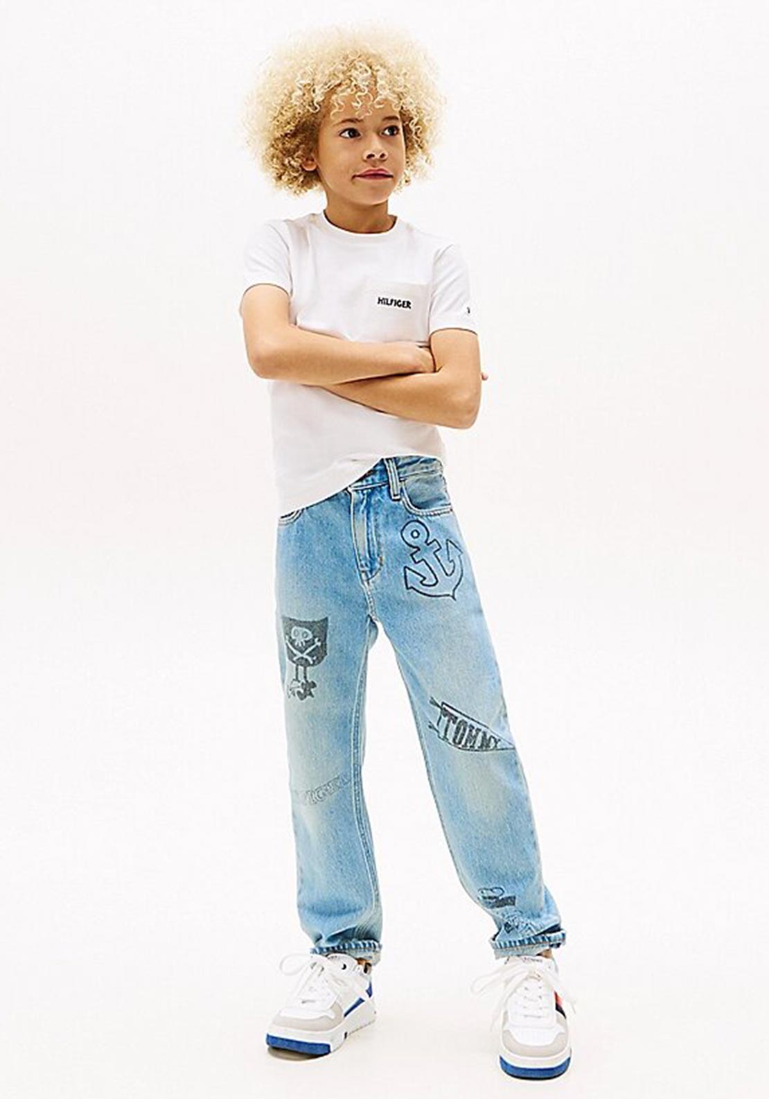 Tommy Hilfiger Kid Boy Short Sleeve Pocket Tee, White