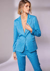 Kate Cooper Lapel Collar Striped Blazer Jacket, Damson Blue