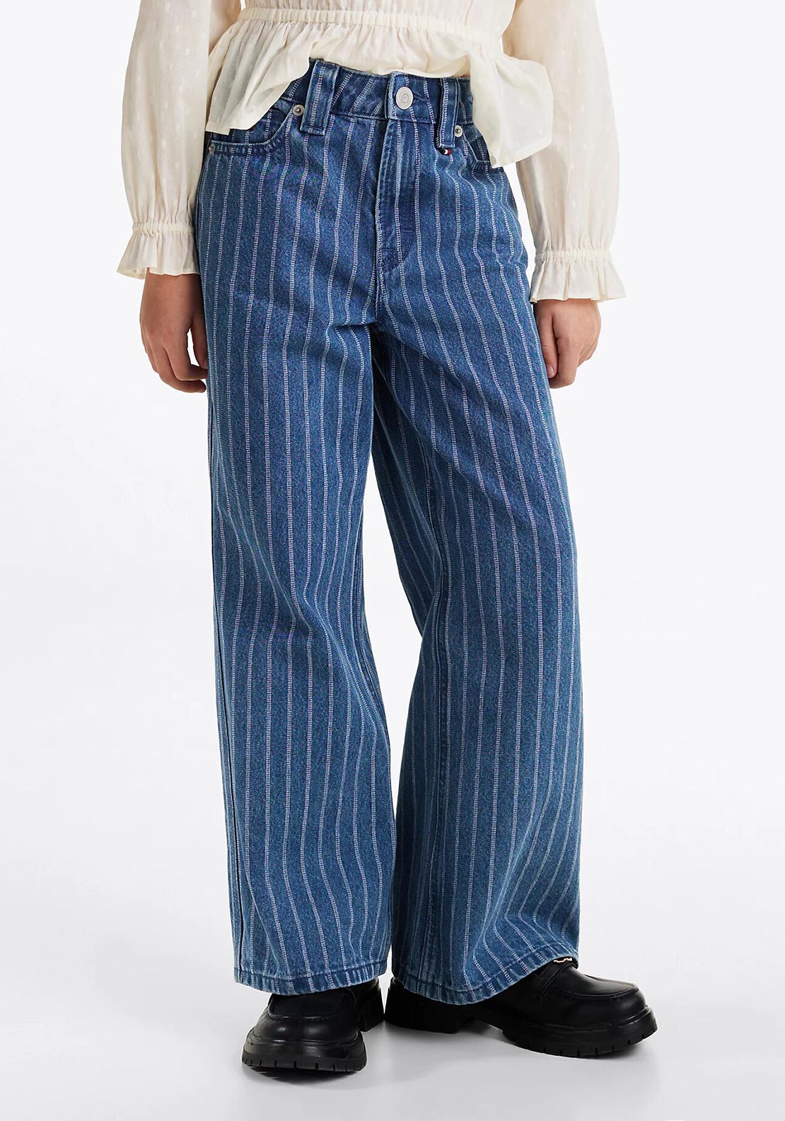 Tommy Hilfiger Older Girl Stripe Denim Jean, Blue