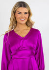 Kate & Pippa Birkin Satin Feel Print Midi Dress, Purple