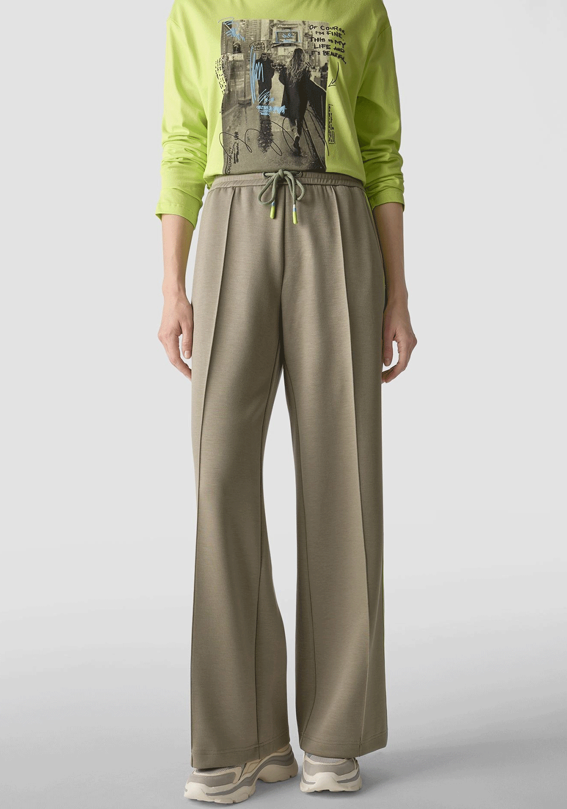 Le Comte Wide Leg Trouser, Green