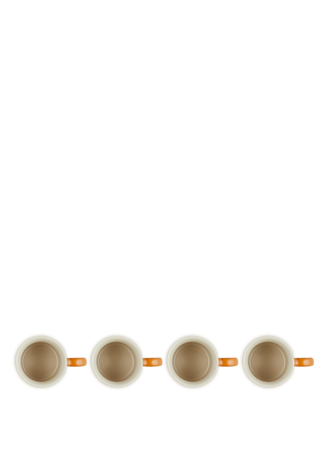 Le Creuset Stoneware Set of 4 Coffee Mugs, Volcanic Orange