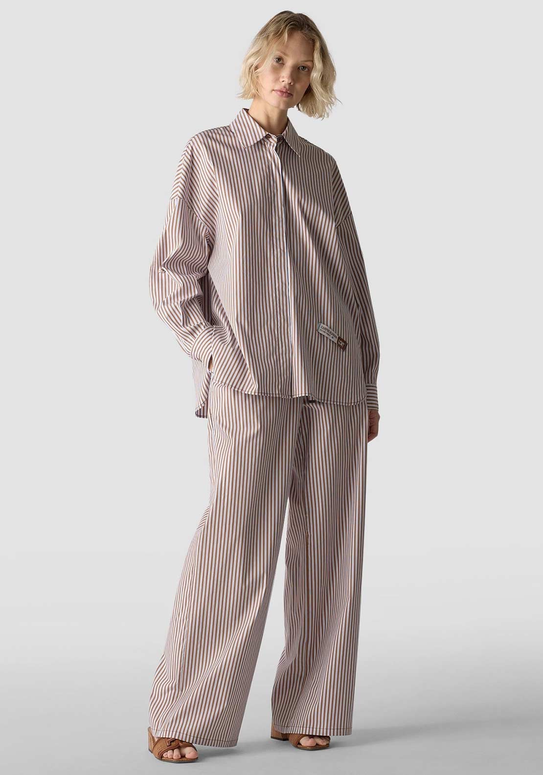 Le Comte Striped Shirt, Brown