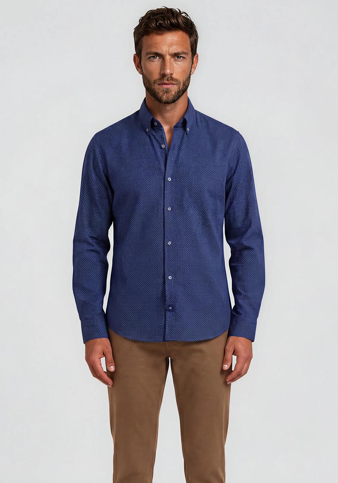 Andre Dargle Polka Dot Shirt, Navy