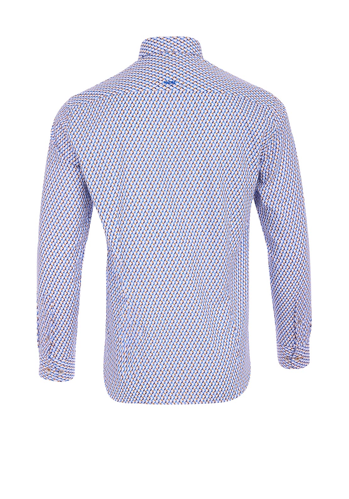 Andre Dodder Geo Pattern Shirt, Beige & Blue Multi