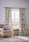Laura Ashley Wisteria Duck Egg Fully Lined Pencil Pleat Curtains 64”x90”, Pistachio