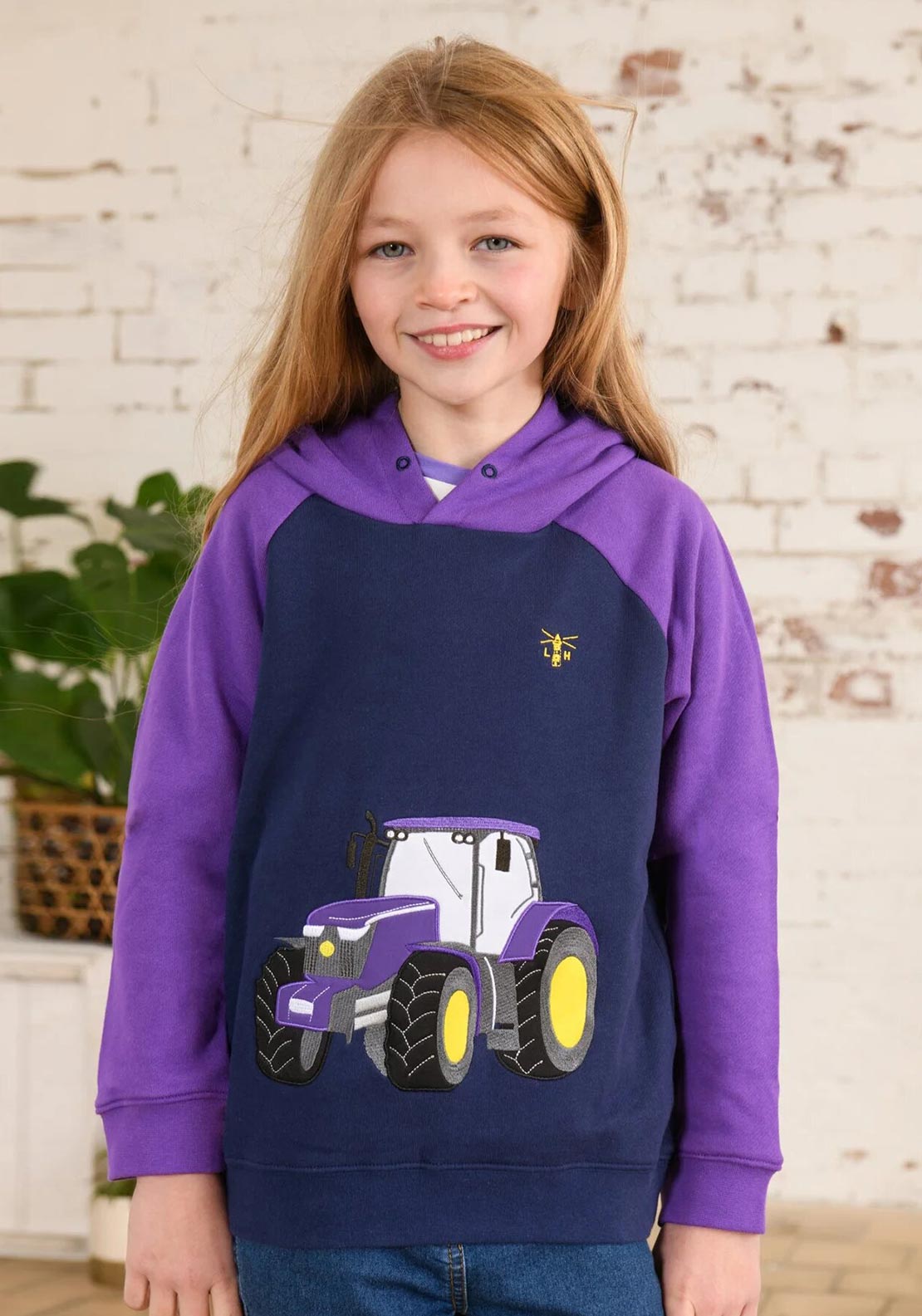 Little Lighthouse Girl Jill Tractor Hoodie, Purple