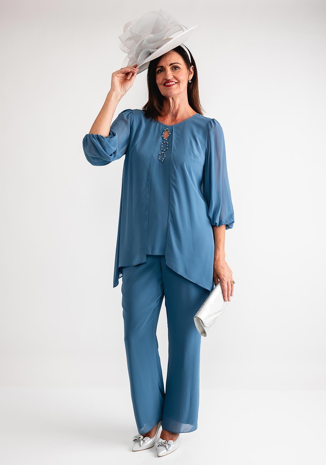 Chiffon Trouser Ladies Wide Leg Trouser Suits Uk Lizabella Drape