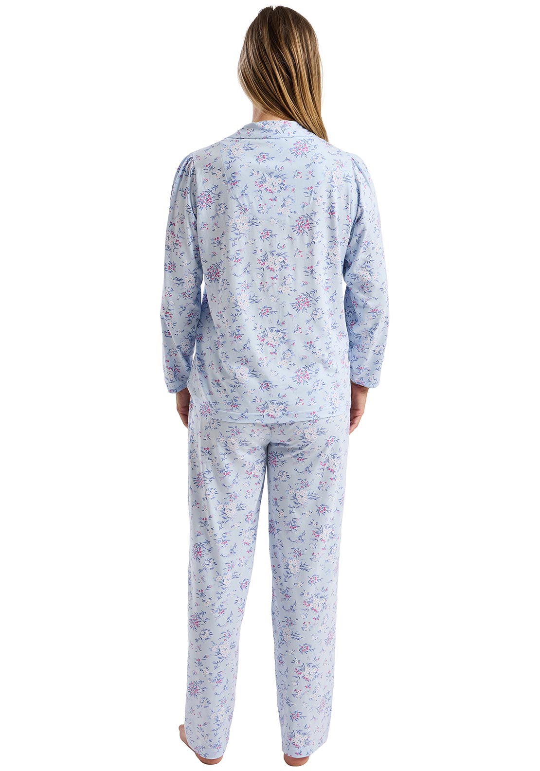 Marlon Floral Button Pyjama Set, Blue