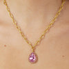 Dyrberg/Kern Metta Teardrop Light Rose Crystal Necklace, Gold