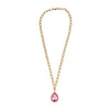 Dyrberg/Kern Metta Teardrop Light Rose Crystal Necklace, Gold