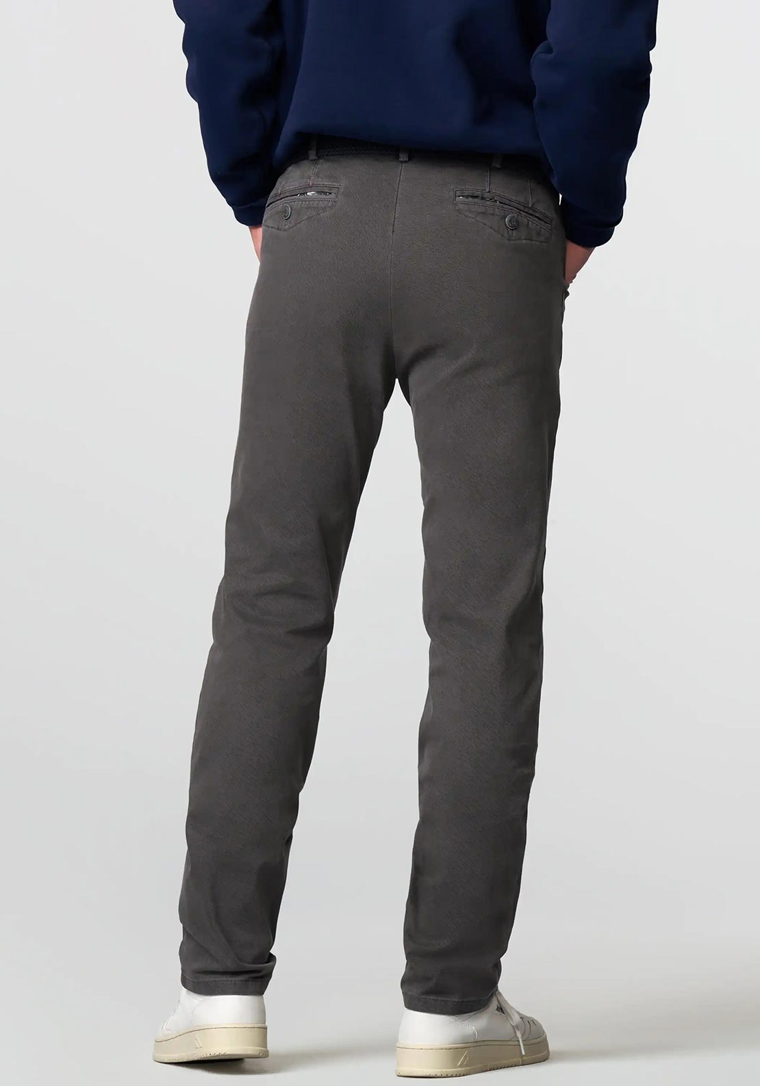 Meyer Chicago Fine Micro Modern Fit Chinos, Mid Grey