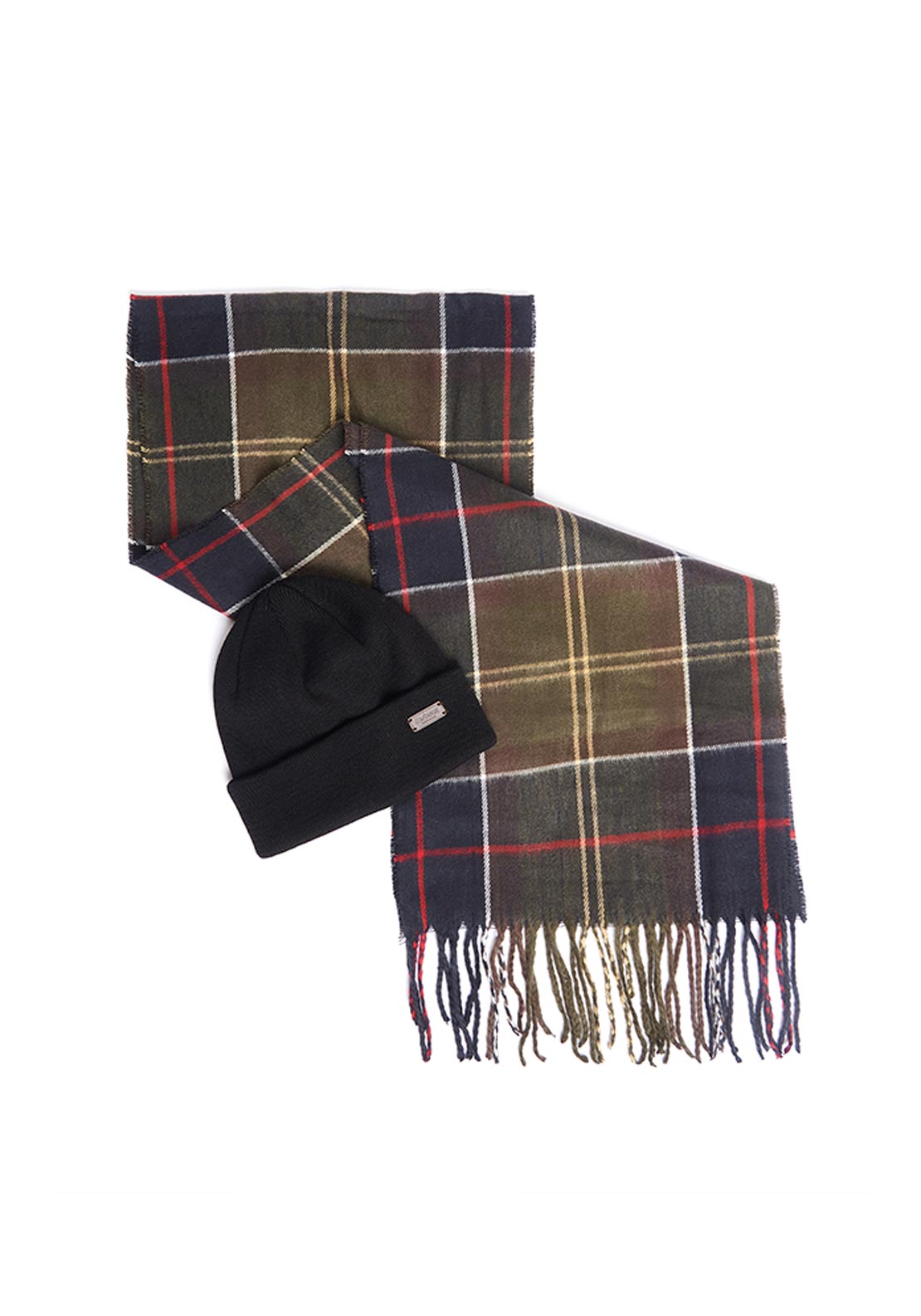 Barbour Swinton Hat & Galingale Tartan Scarf Gift Set
