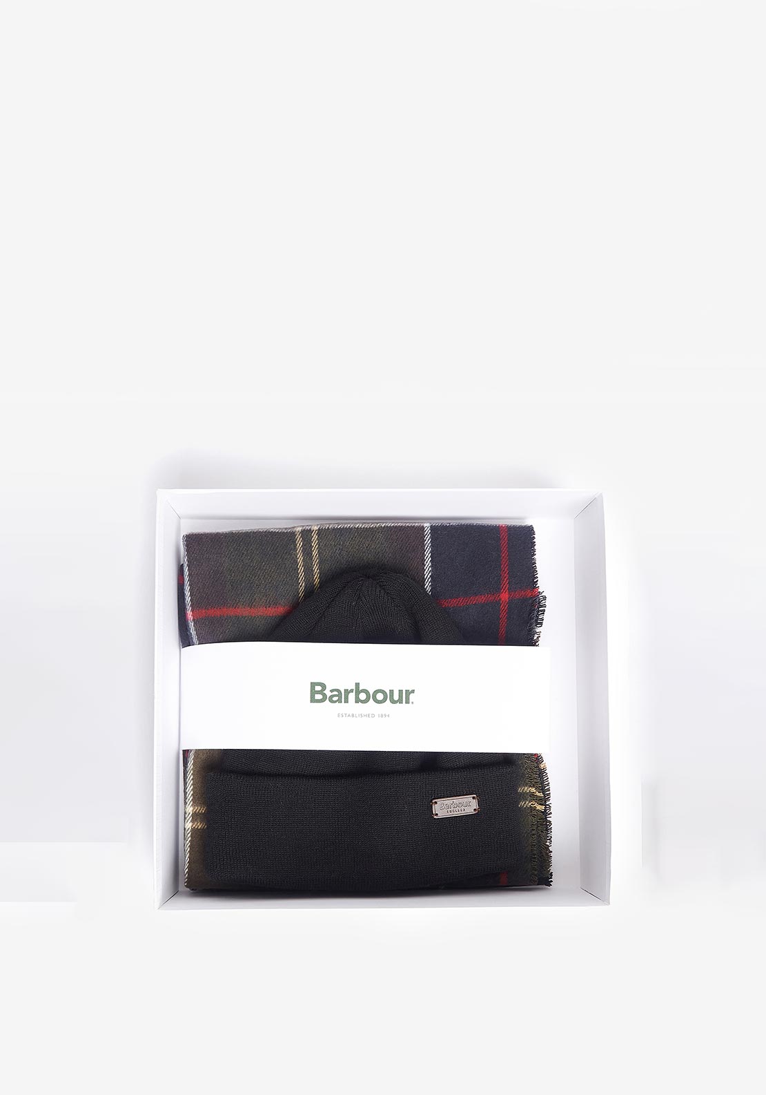 Barbour Swinton Hat & Galingale Tartan Scarf Gift Set