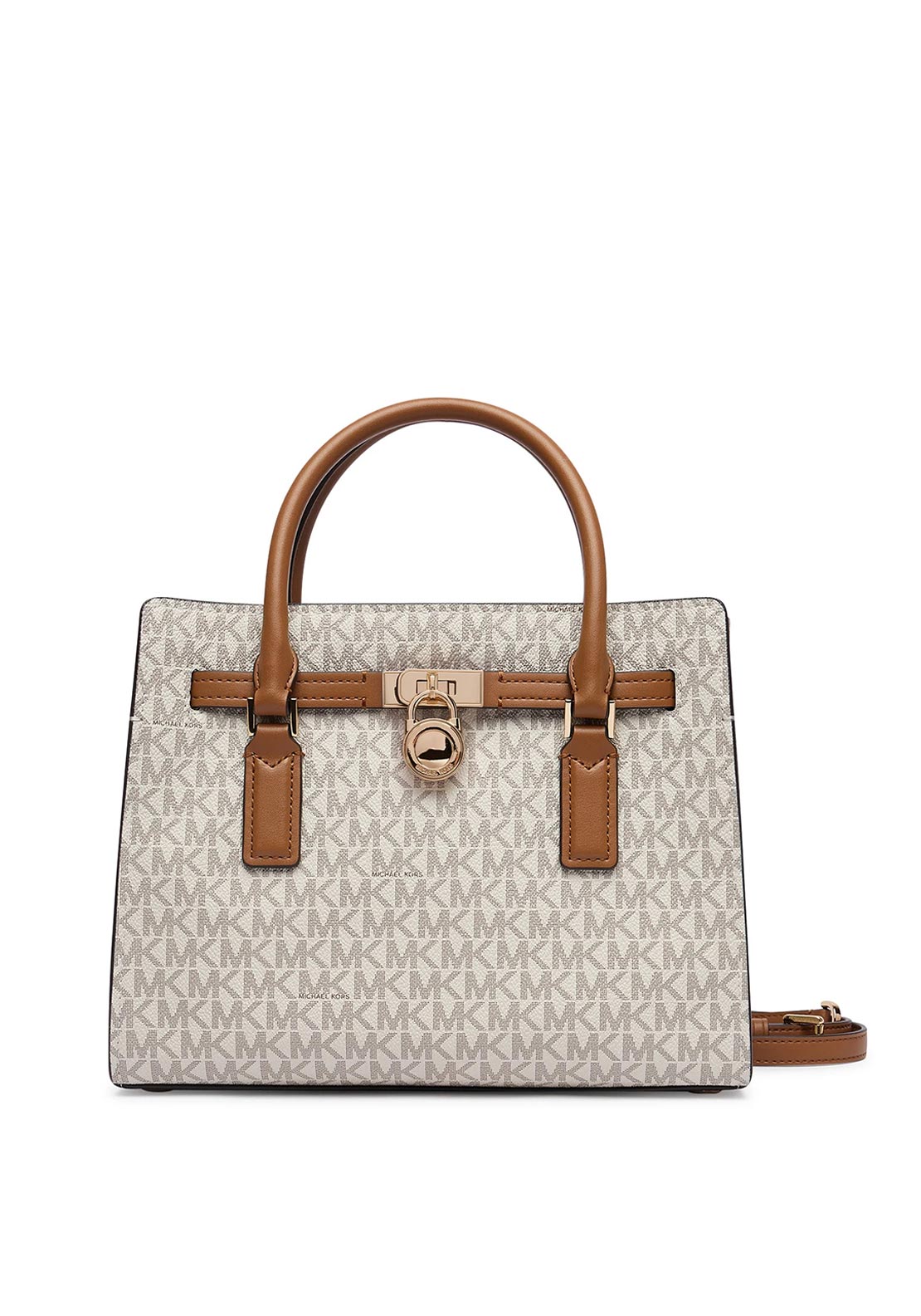 MICHAEL Michael Kors Hamilton Moderne Logo Small Satchel Bag, Off White