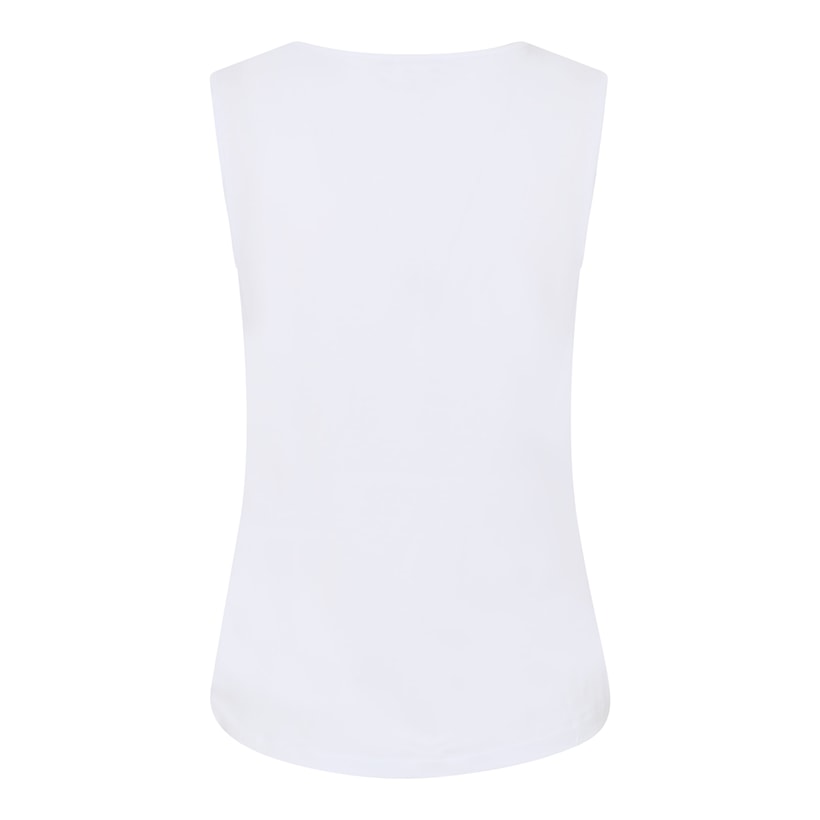 Micha Small Logo Rhinestone Detail Tank Top, White