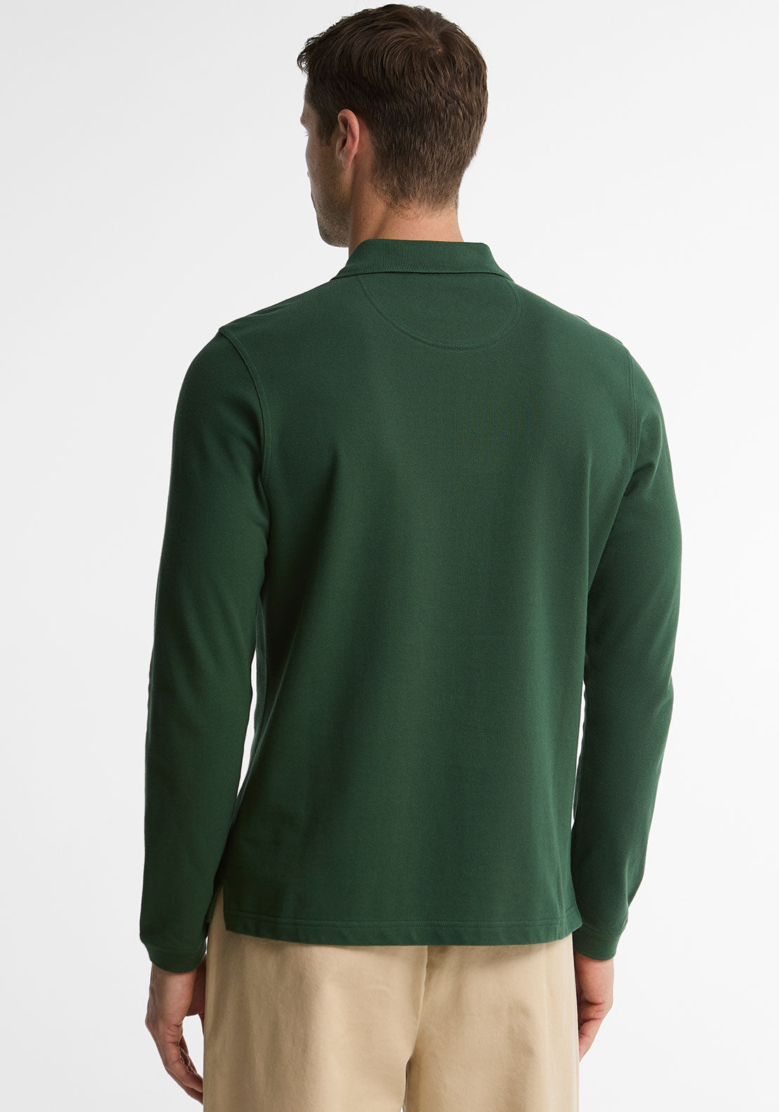 Barbour Men’s Essential Sports Long Sleeve Polo Shirt, Sycamore Green