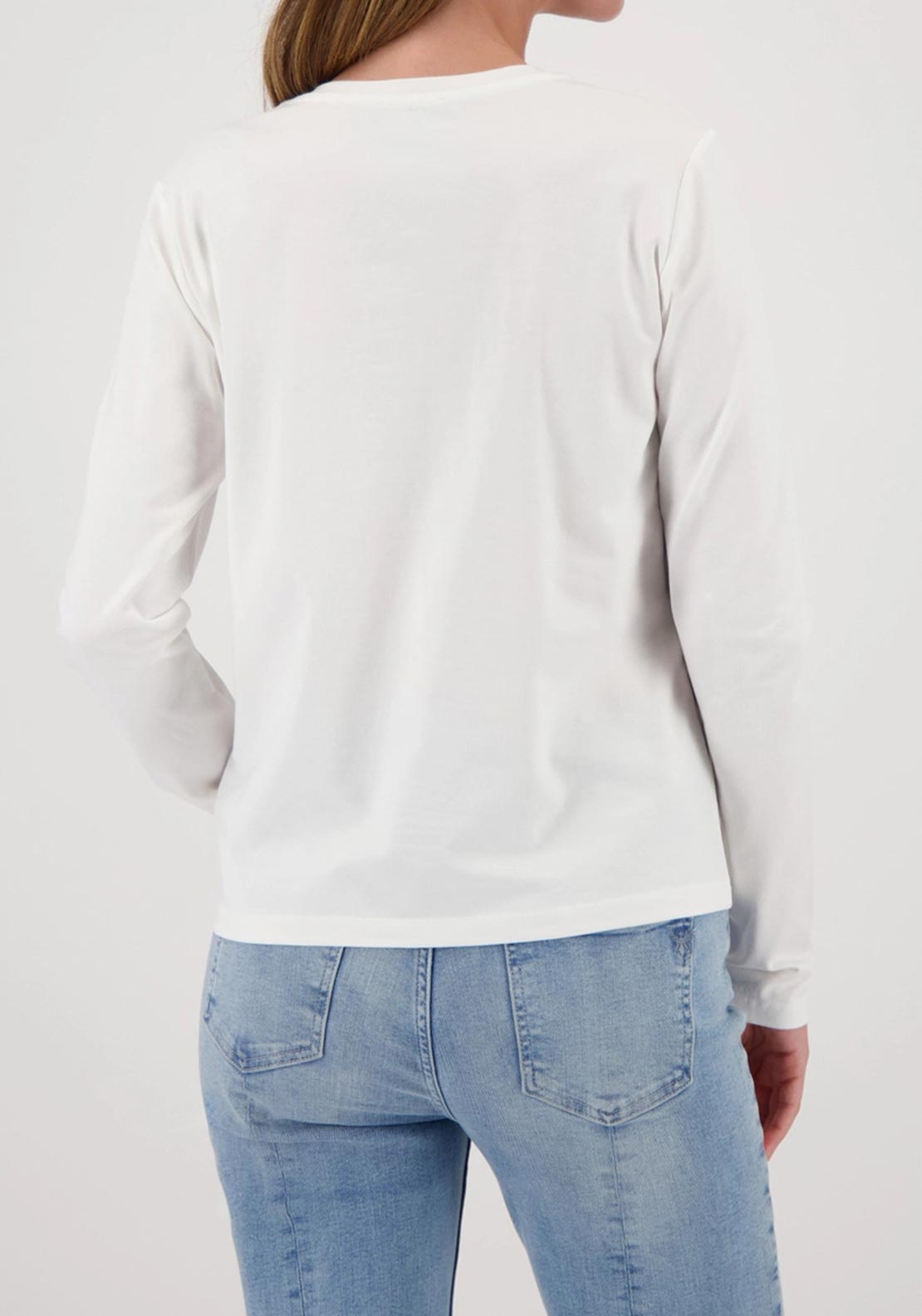 Monari Pearl Embellishment Long Sleeve Top, Off White