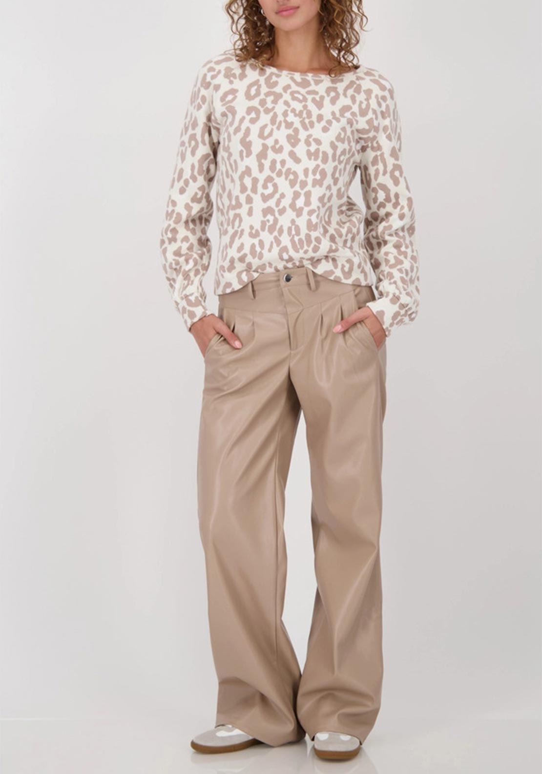 Monari Leopard Knit Jumper, Beige