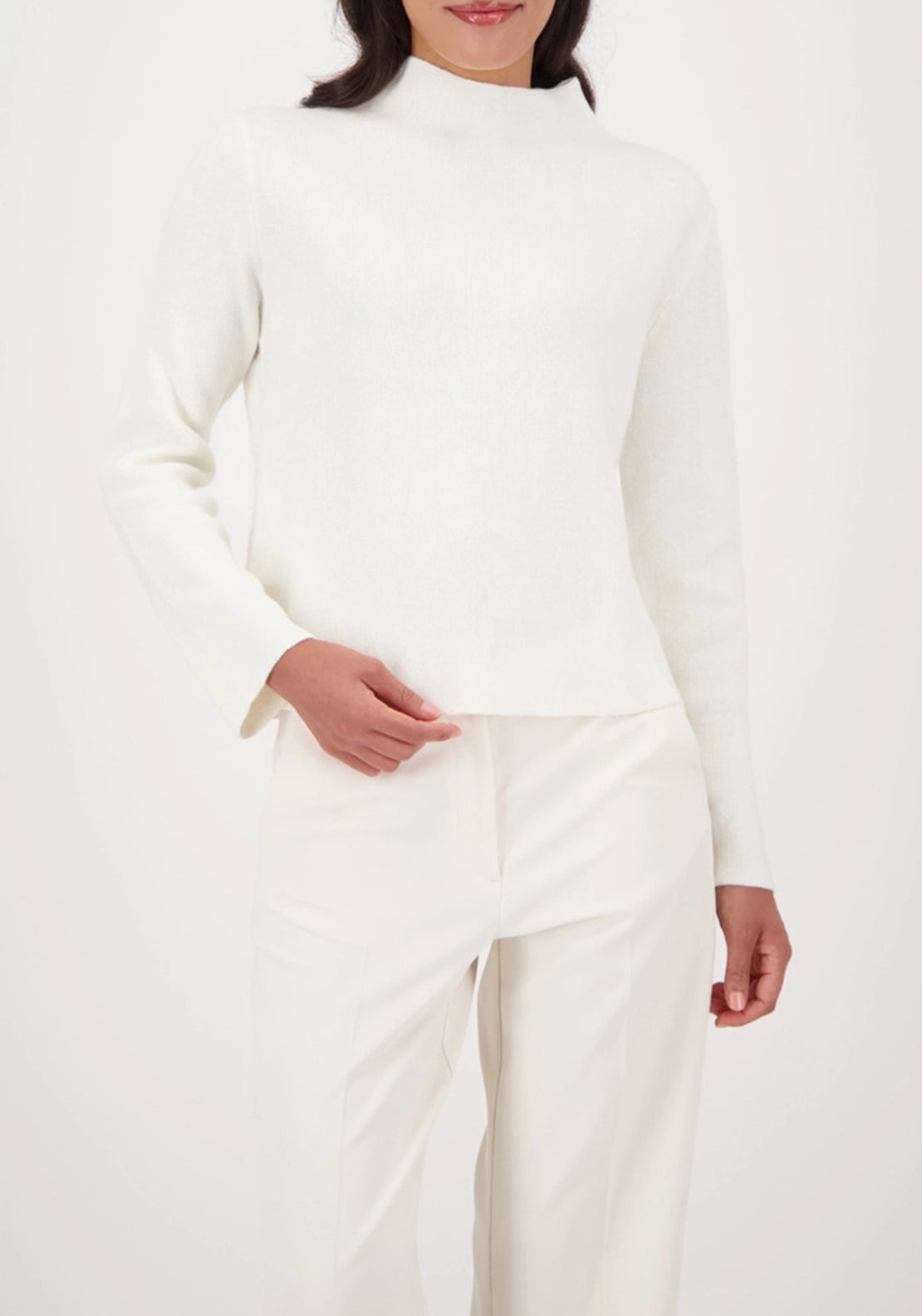 Monari Mock Neck Knit Jumper, Off White McElhinneys