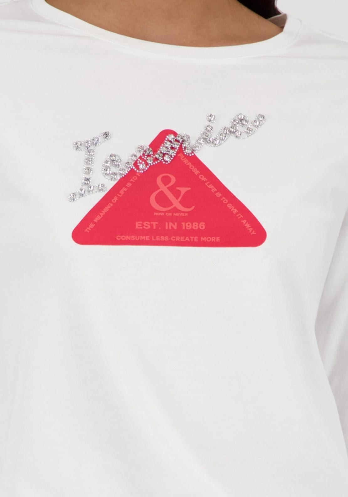 Monari Long Sleeve Shirt with Emblem, White
