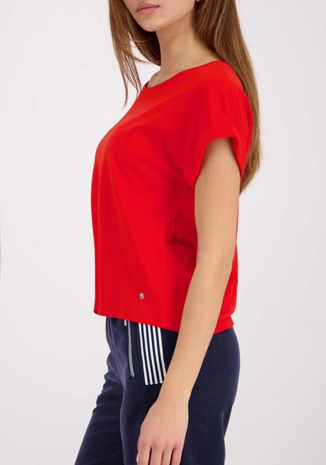 Monari Basic Round Neck T-Shirt, Red