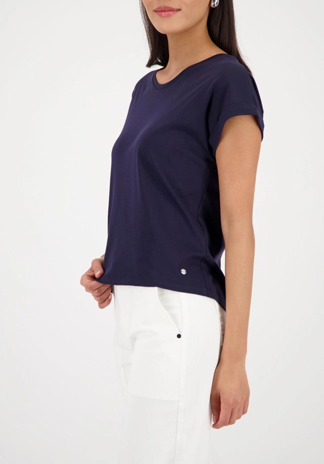 Monari Basic Round Neck T-Shirt, Navy