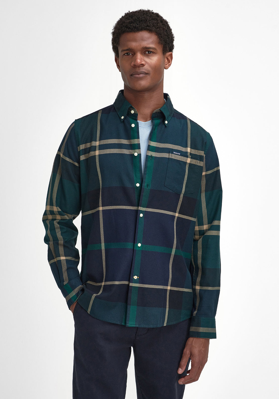 Barbour Men's Dunoon Tailored Tartan Shirt, Green Loch McElhinneys