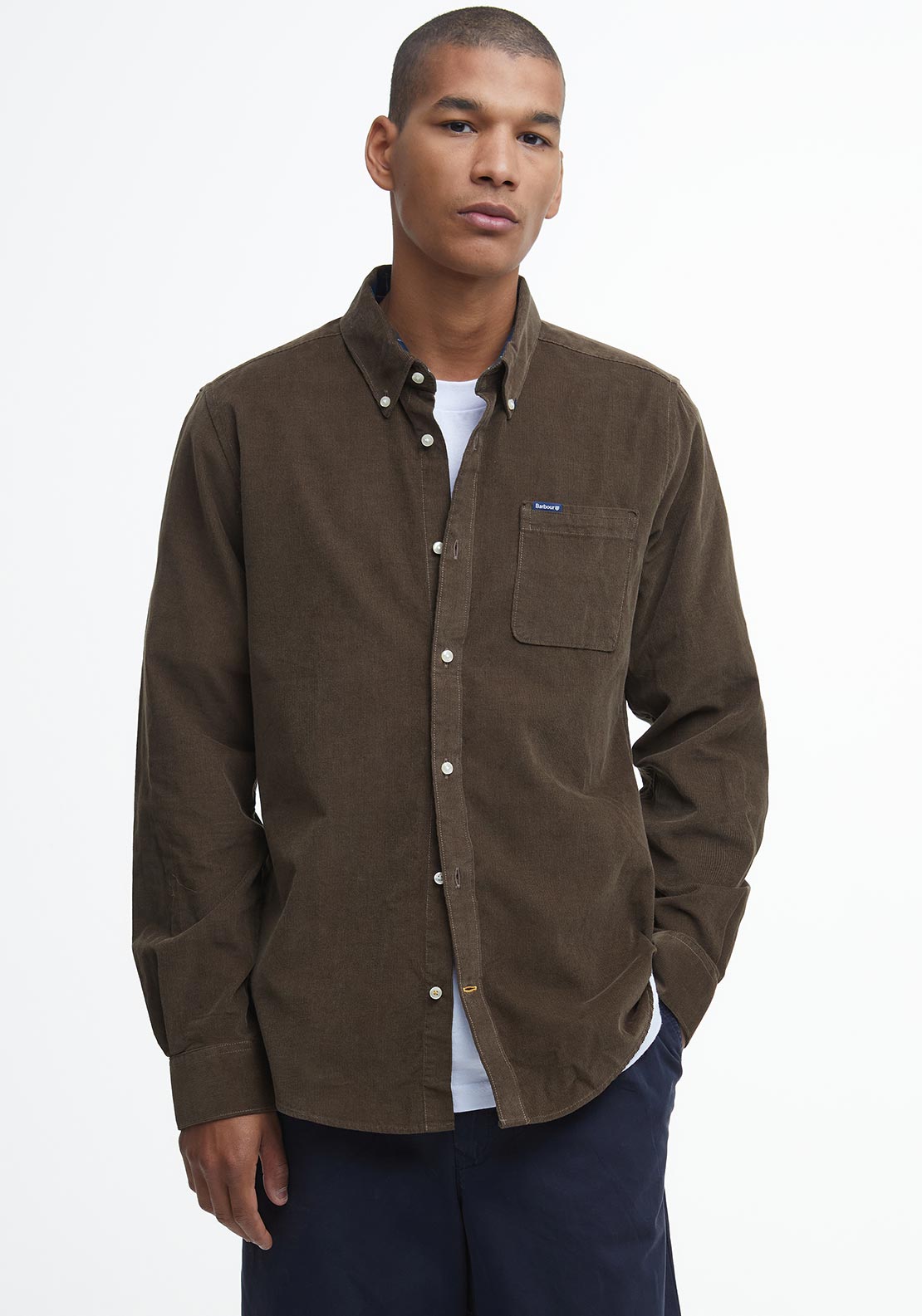 Barbour Men's Ramsey Cord Tailored Shirt, Brown